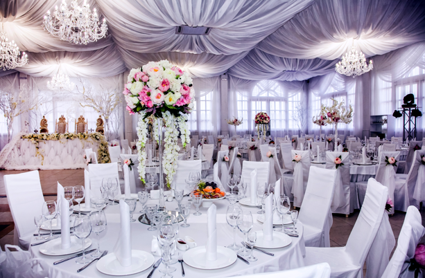 Elegant wedding reception atmosphere