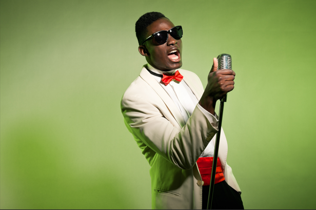 Lead singer performing on stage